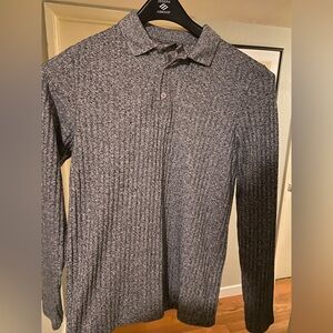 ASOS Charcoal Textured Knit Polo